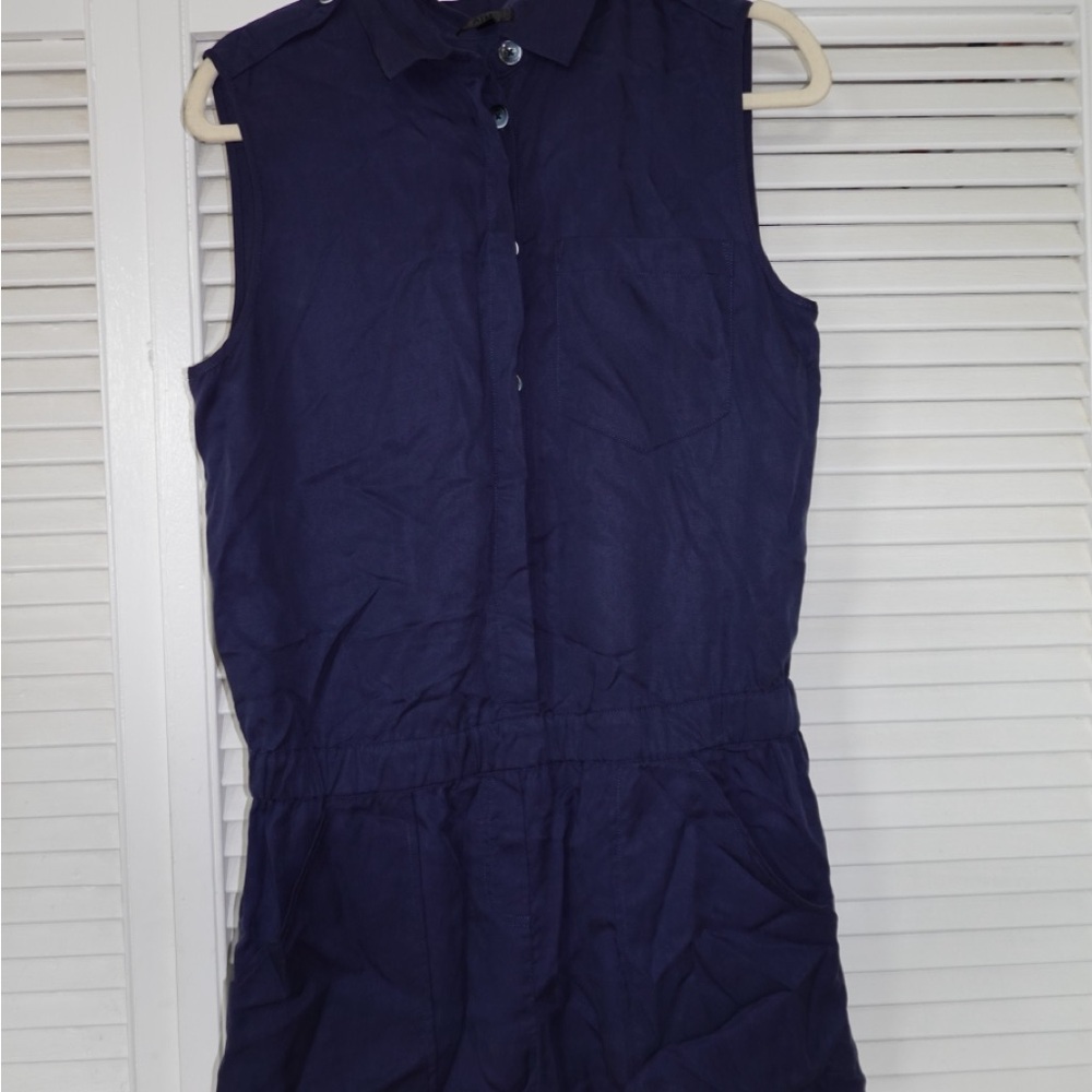 ATM Anthony Thomas Melillo Navy Button-Front Romper